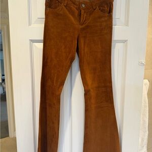 Alice + Olivia Burnt Orange Suede Boot Cut Pants
